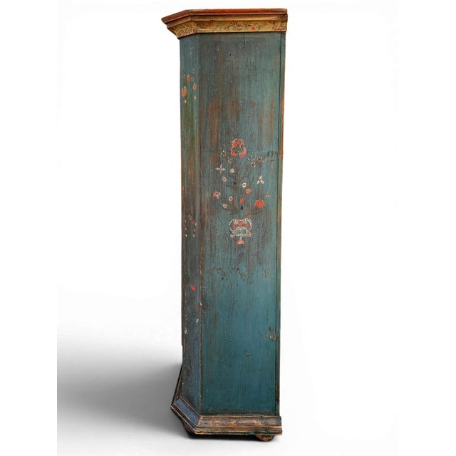 Antique Tyrolean Folk Art Painted Cabinet, 1801 For Sale - Image 3 of 17