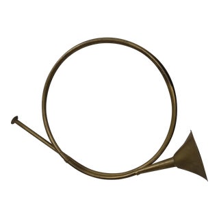 1980s Vintage French Brass Christmas Horn For Sale