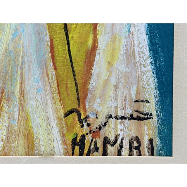 1970s Mohamed Hamri Moroccan Modernist Painting, Five Veiled Women, Signed For Sale - Image 9 of 18