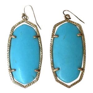 Turquoise Stone Drop Earrings - 2 Pieces