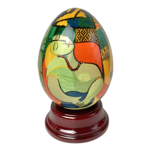 Picasso Hand Painted Reuge Revolving Musical Egg Bolero M Ravel #124/500 in Original Box