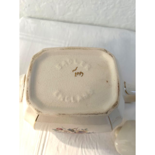 Ceramic Vintage Floral "Tea for Two" Tea Set, 5 PCS For Sale - Image 7 of 9