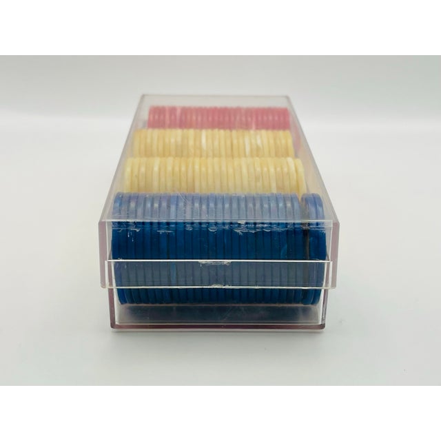 Vintage Marbleized Poker Chips With Clear Case For Sale - Image 12 of 12