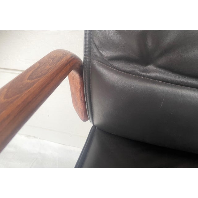 Black Mid-Century Modern Armchairs in Bentwood and Leather, 1960s, Set of 3 For Sale - Image 8 of 18