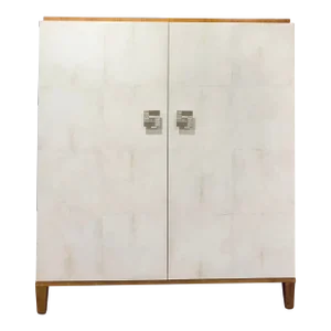 Maitland-Smith Modern Faux Goat Skin Cabinet