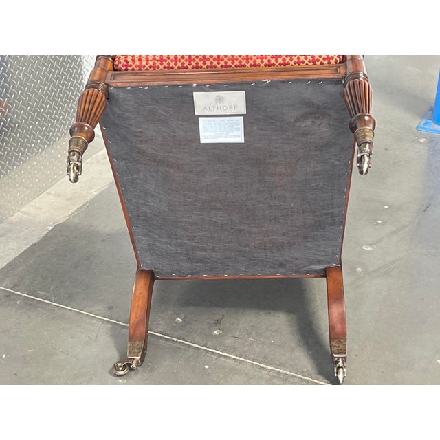 Regency Style Mahogany and Cane Bergere Armchair, Theodore Alexander Althorp Living History For Sale - Image 11 of 13