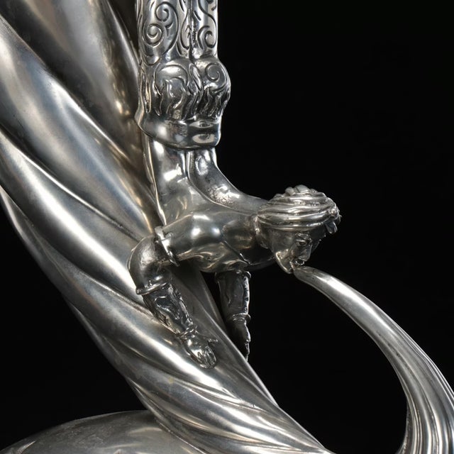 Art Deco Piero Figura Pewter Wine Chiller Vase Centerpiece for Neiman Marcus For Sale - Image 3 of 15