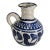 This vintage Italian Eden ceramic carafe pitcher in blue gray from Italy, dating back to the mid-20th century, is a...