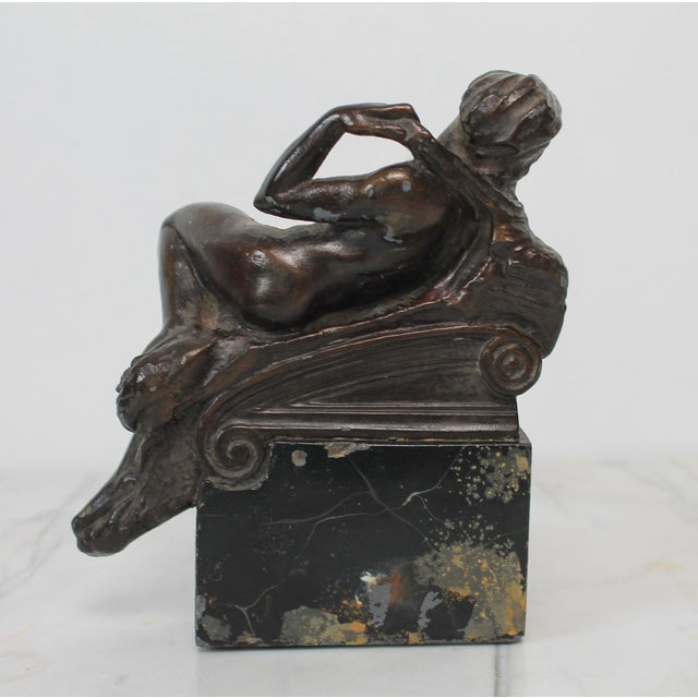 Early 20th Century Vintage Female Figure Bookend Sculpture For Sale - Image 5 of 12
