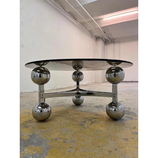 Coffee Table in Chrome and Smoked Glass For Sale - Image 11 of 11