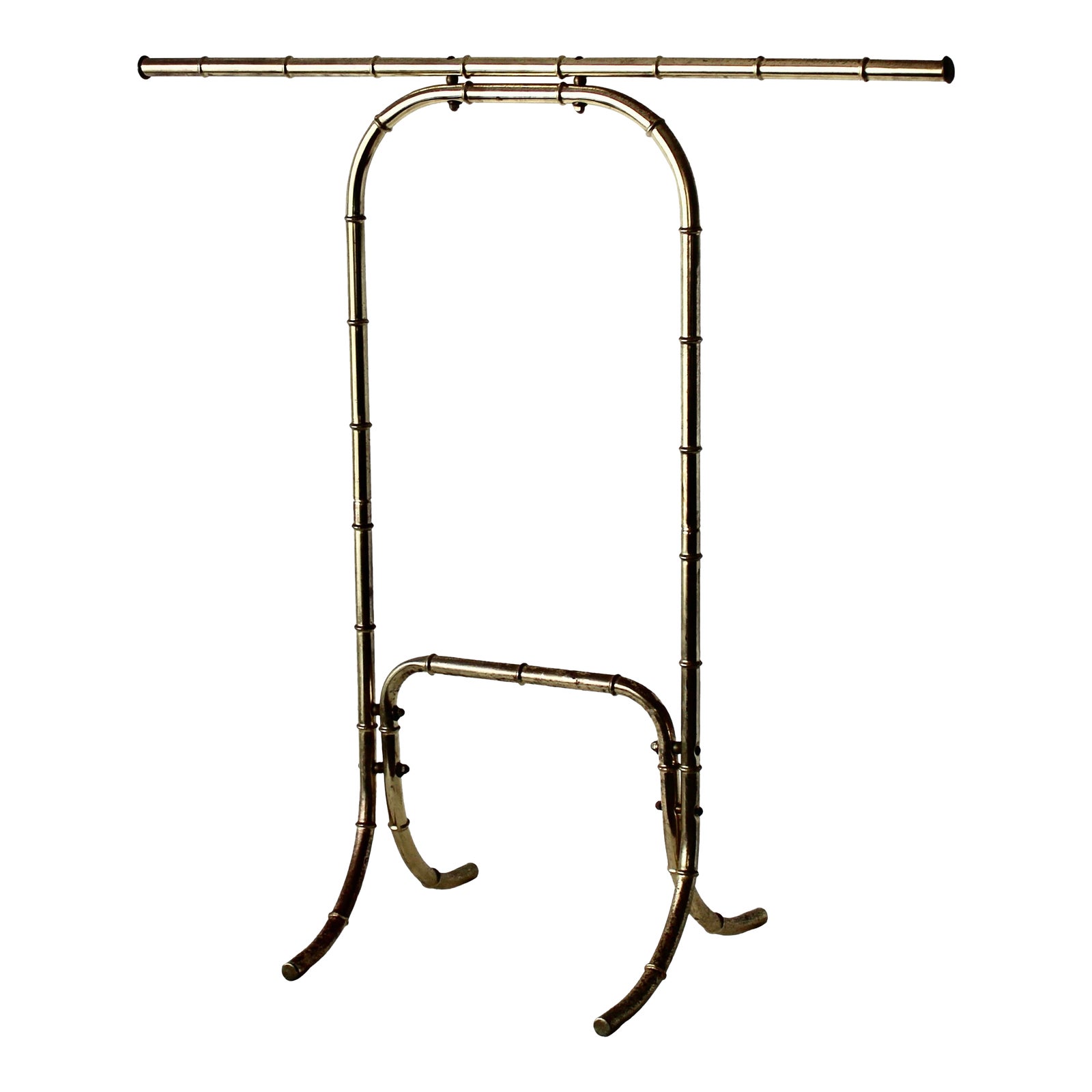 Hollywood Regency Faux Bamboo Brass/Gold Finish Metal Freestanding ...