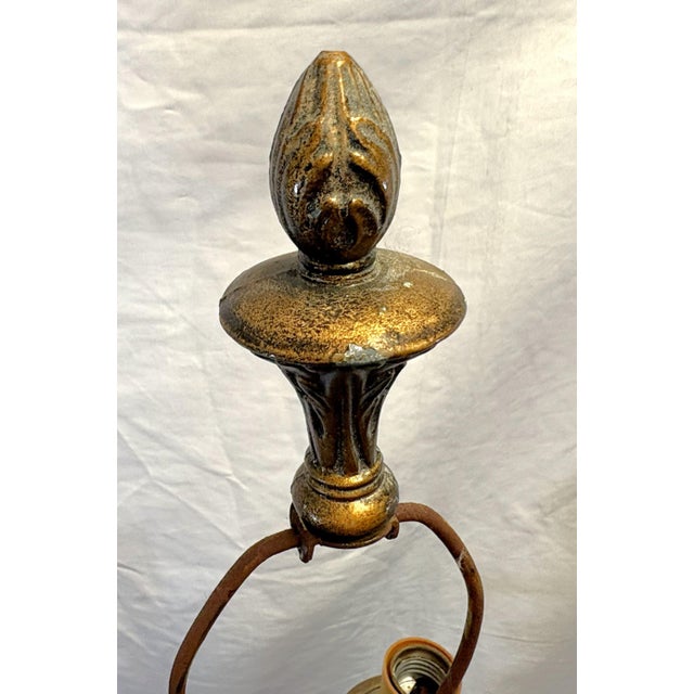 Vintage Victorian Style Heavy Painted Metal 4-Light Torchiere Floor Lamp For Sale - Image 14 of 17