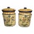 Pair of Mid-Century Style Italian Art Pottery Floral Lidded Canisters Fd For Sale