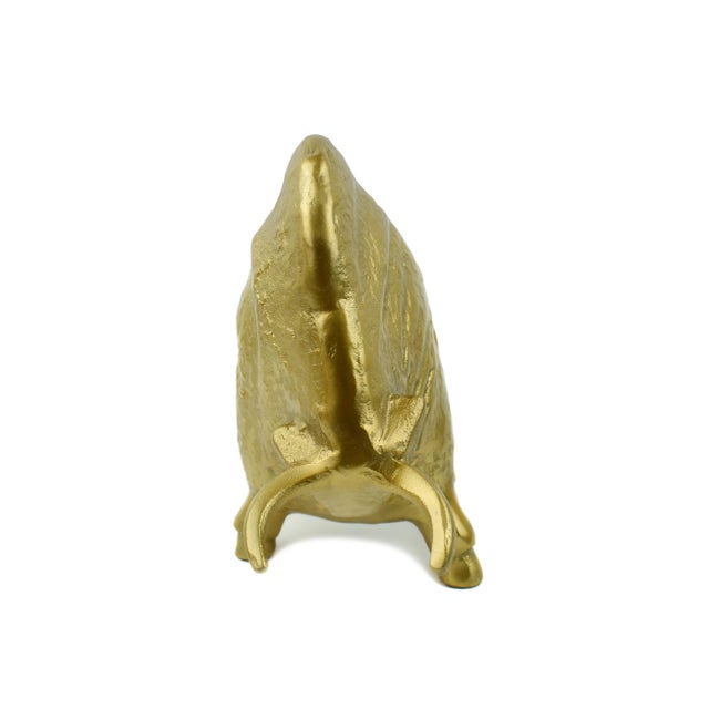 Late 20th Century Late 20th Century Golden Cast Metal Bull Figurine For Sale - Image 5 of 6