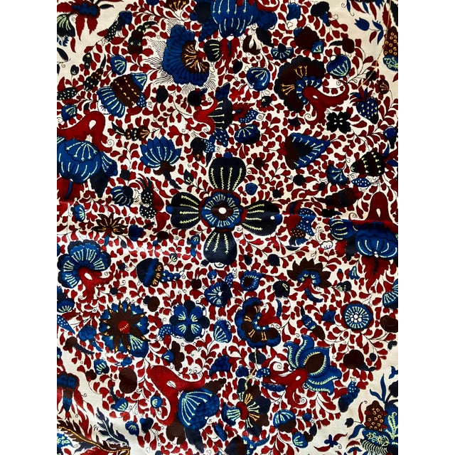 Vintage Authentic Dutch Java Fabric Chintz Wall Hanging With Intricate Animal and Floral Motifs For Sale - Image 4 of 9