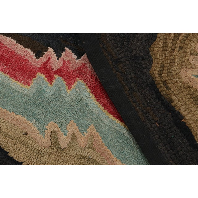 Textile Antique Hooked Rug With Polychromatic Borders, From Rug & Kilim For Sale - Image 7 of 7