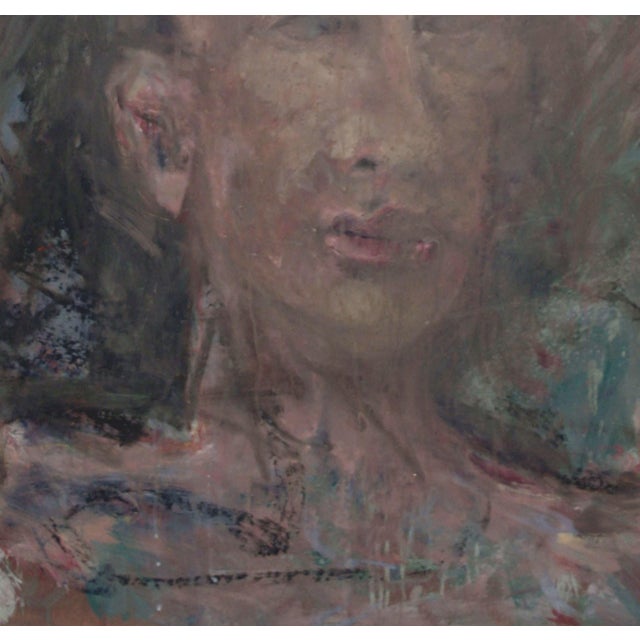 Expressionism San Francisco Abstract Expressionist Portrait of a Man 48"h X 32w by Daniel David Fuentes For Sale - Image 3 of 4