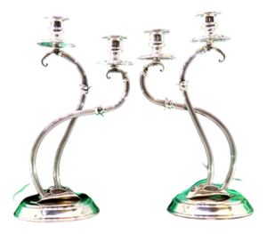 Silver Candelabra with Two Lights