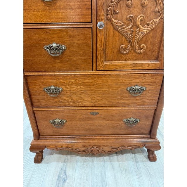 Wood 1980s Lexington Furniture Victorian Sampler Tall Dresser For Sale - Image 7 of 11