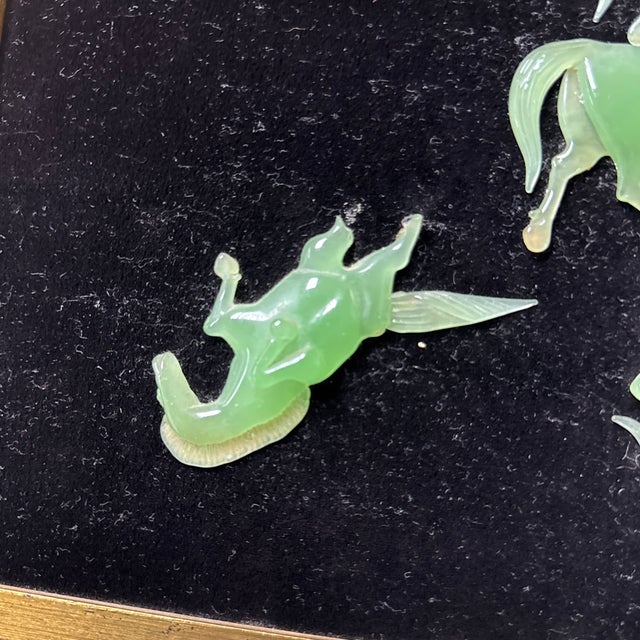 Asian Jade Horse Relief Art Framed Shadowbox, Vintage For Sale - Image 9 of 12