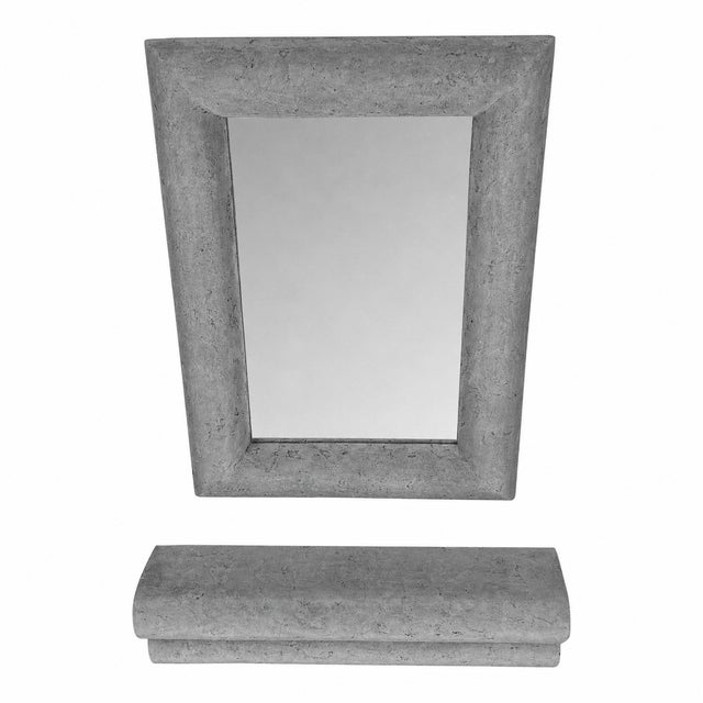 Postmodern Large Vintage Stone Mirror and Wall Console For Sale - Image 3 of 5