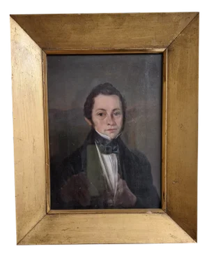 Portrait of a Young Man, 1860s, Oil on Canvas, Framed