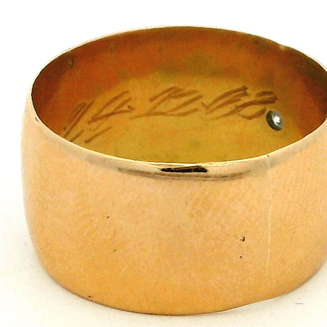 Victorian Antique Victorian 18k Gold Double Diamond Star-Set Gypsy Cigar Band Ring, Size 9 For Sale - Image 3 of 11