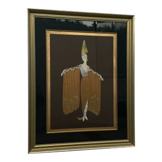1980s Beautiful Framed Limited Edition Erté Serigraph Titled "Gown Orientale" For Sale