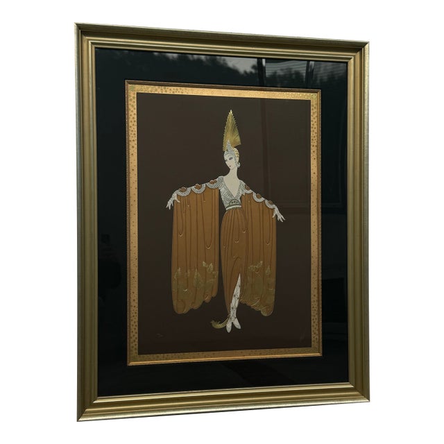 1980s Beautiful Framed Limited Edition Erté Serigraph Titled "Gown Orientale" For Sale