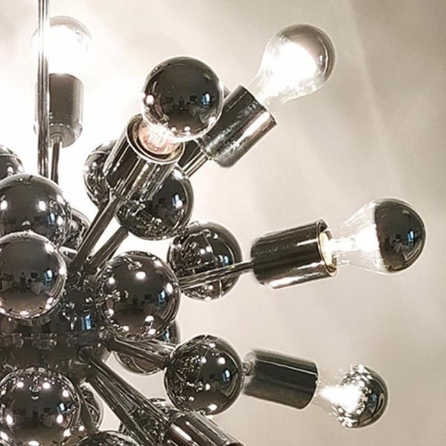 Chrome Sputnik Pendant Lamp by Goffredo Reggiani, Italy, 1970s For Sale - Image 9 of 13