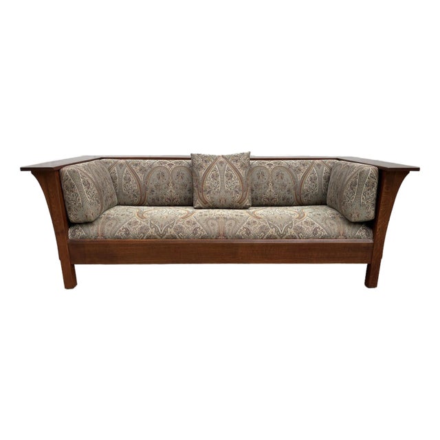 Stickley Mission Oak Arts & Crafts Prairie Sofa For Sale