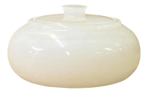 Chinese White Marble Color Stone Carved Bowl Shape Display