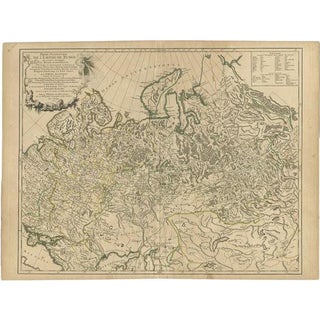 Antique Map of the Russian Empire in Europe by Vaugondy, 1750 For Sale