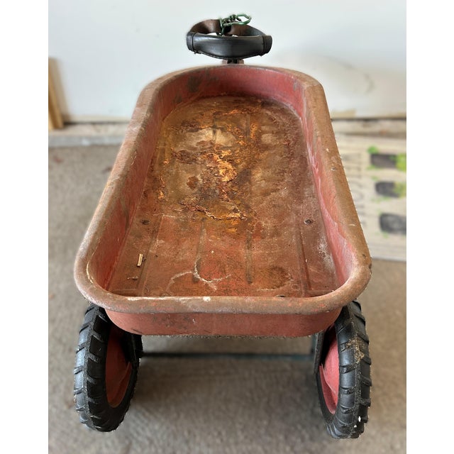 This vintage 1950s original United Clipper child's little red wagon is a charming piece of nostalgia from the Birmingham,...