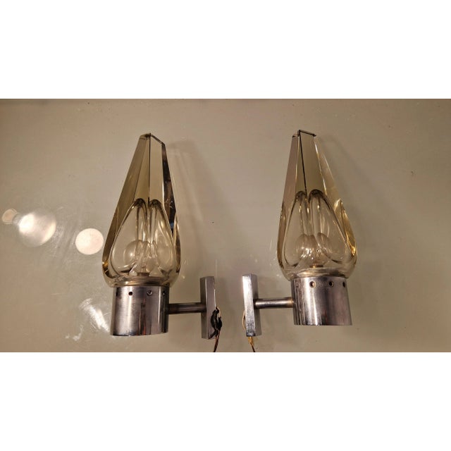 Flame Glass Wall Lamps from Seguso, 1960s, Set of 2 For Sale - Image 10 of 10