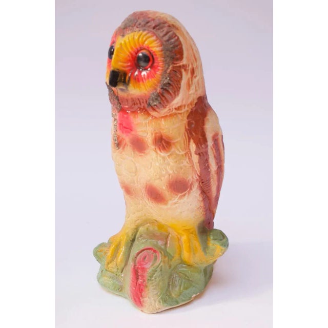 Circa 1940s-50s American painted chalkware owl. These figurines date back as far as the 1800s and were often used as...