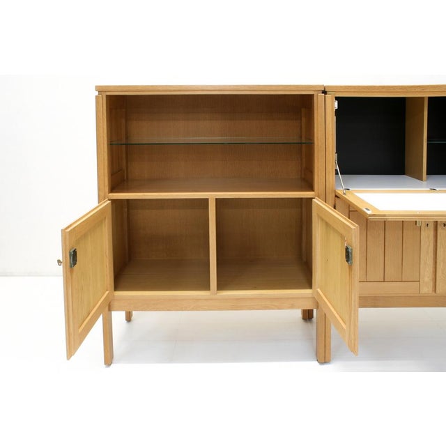 Wood Country Bar and Display Cabinets by Jos de Mey for Van Den Berghe Pauvers, 1970s, Set of 2 For Sale - Image 7 of 15