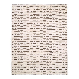 Schumacher Abstract Ikat 8' x 10' Rug in Ivory & Brown For Sale