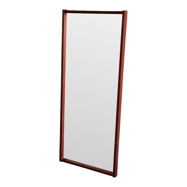 Vintage Danish Modern Teak Wall Mirror – Mid Century Scandinavian Design 1960s For Sale