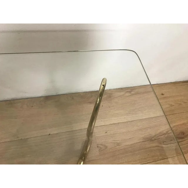 1940s Brass Glass Coffee Table For Sale - Image 5 of 12