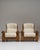Pair of 1970s French Chestnut Brown Brutalist Oak Upholstered Armchairs For Sale - Image 10 of 15