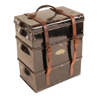 Vintage’ Dekkerd' Enamel Picnic Box With Stove and Tea Kettle For Sale