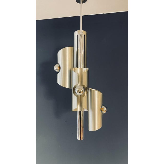 Silver Lamp with 4 Top Bulbs For Sale - Image 6 of 15