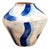 Blue Brushstroke Italian Ceramic Vessel For Sale