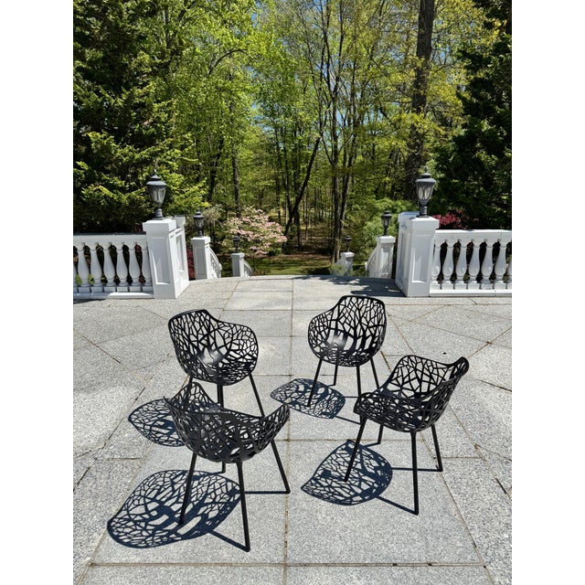 Contemporary Janus Et Cie Forest Black Aluminum Outdoor Dining Armchairs – 22 Available For Sale - Image 3 of 18
