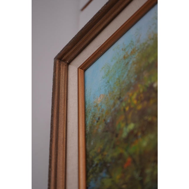 B. Trapp Vintage Meadow & Cottage Framed Oil Painting on Canvas For Sale - Image 4 of 12