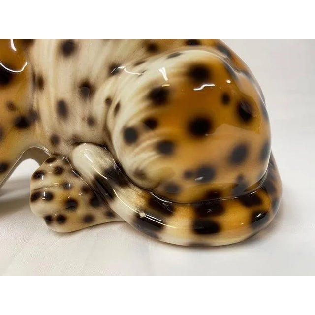 1970's Italian Ceramic Baby Leopard For Sale - Image 11 of 12