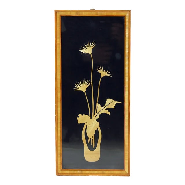 Mid Century Wall Art Piece in Straw, Former Czechoslovakia, 1960s For Sale