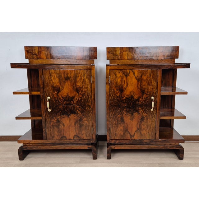 Vintage Art Deco Bedside Tables, 1920, Set of 2 For Sale - Image 6 of 18
