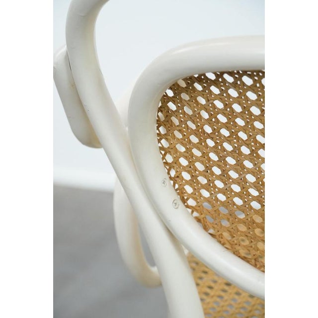 Vintage White Curved Wood Bistro Arcmhair For Sale - Image 16 of 18